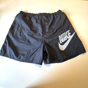 VTG Nike Swim Shorts Mens XL Black 90s Mesh Liner Big Swoosh Logo